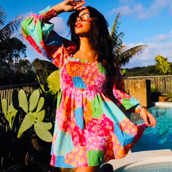 🆕✨ SPELL FREDA LOLLY 🍭 SHIRRED DRESS - Picture 4 of 8